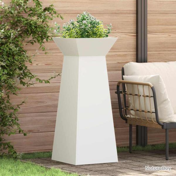 Jardini�re � pilier Blanc 40 x 40 x 100 cm