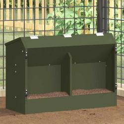 Distributeur pour lapins, vert olive, 6 kg, 64,5 &times; 25,5 &times; 45,5 cm