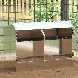 Distributeur pour lapins, argent&eacute;, 6 kg, 64,5 &times; 25,5 &times; 45,5 cm