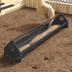 Bac de nourrissage pour poules Noir 108 x 20,5 x 20 cm
