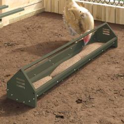 Bac de nourrissage pour poules Vert olive 108 x 20,5 x 20 cm