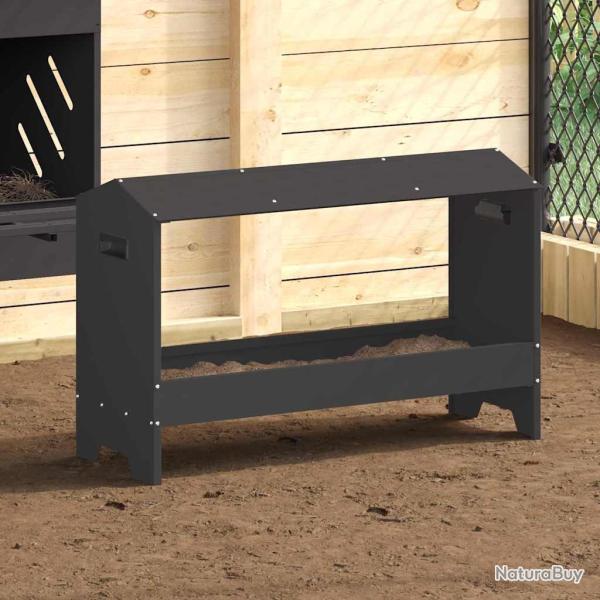 Bac de nourrissage pour poules Noir 81 x 32 x 53,5 cm