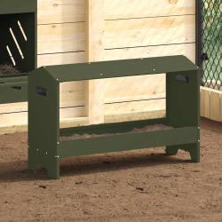 Bac de nourrissage pour poules Vert olive 81 x 32 x 53,5 cm