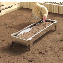Bac de nourrissage pour poules Argent 80 x 28 x 13.5 cm