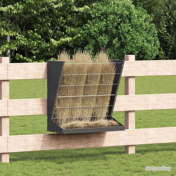 Distributeur de Foin Noir 71 x 33 x 70 cm Acier Lamin� � Froid