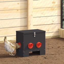 Mangeoire pour poules Noir 40,5 x 25 x 38 cm