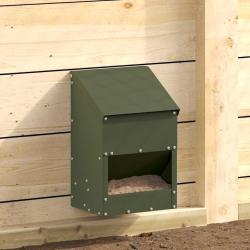 Mangeoire pour poules Vert olive 21 x 16 x 33 cm