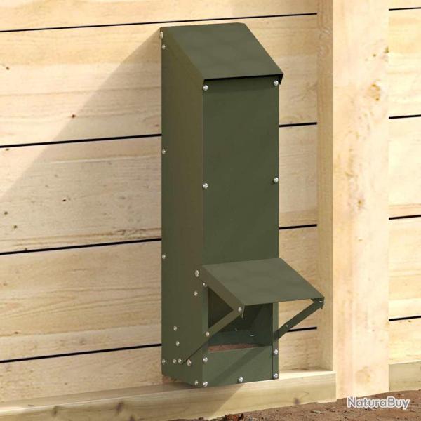 Mangeoire pour poules Vert olive 13 x 12 x 51 cm