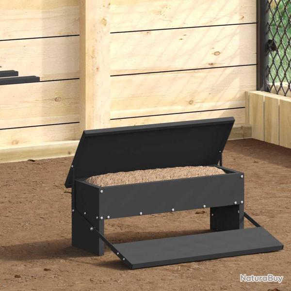 Nourrisseur � p�dale pour poules Noir 48,5 x 39,5 x 19 cm