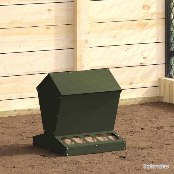 Mangeoire pour poules Vert olive 40 x 40 x 45 cm