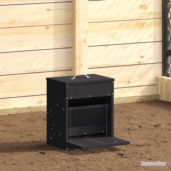 Nourrisseur � p�dale pour poules Noir 33 x 42 x 40 cm