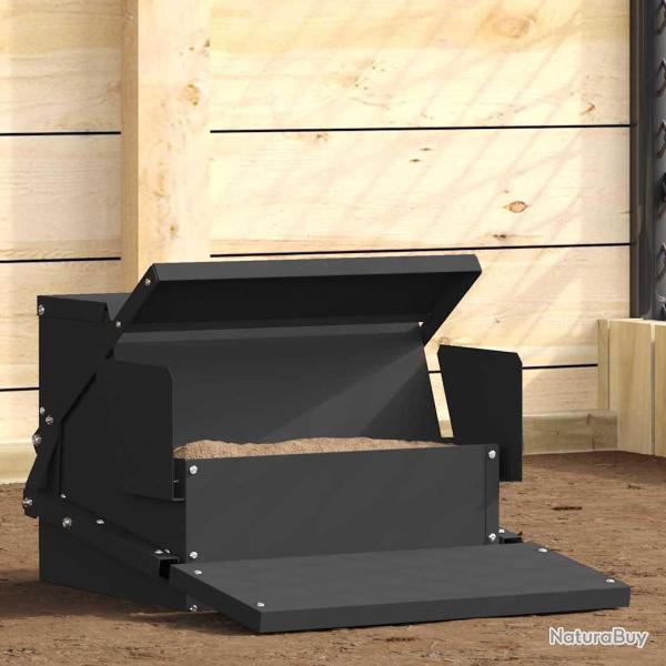 Nourrisseur � p�dale pour poules Noir 50 x 40 x 29 cm