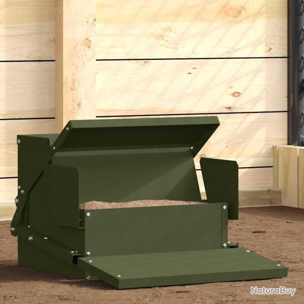 Nourrisseur � p�dale pour poules Vert olive 50 x 40 x 29 cm