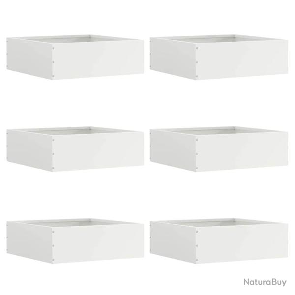 Bordure de Pelouse 6 pcs Blanc 40 x 40 x 13 cm Acier