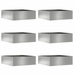 Bordure de Pelouse 6 pcs Argent 40 x 40 x 13 cm Acier galvanis&eacute;
