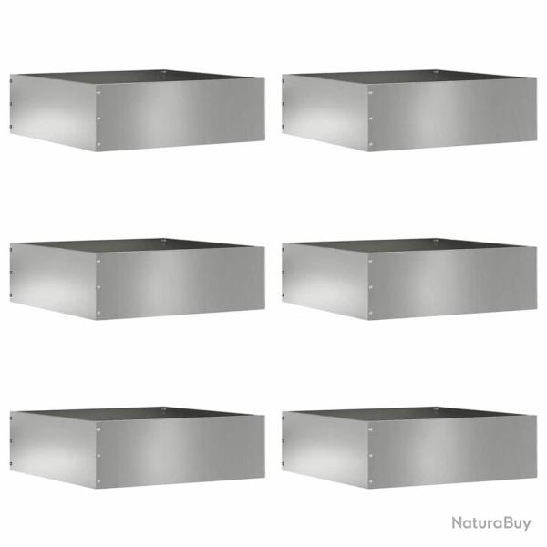 Bordure de Pelouse 6 pcs Argent 40 x 40 x 13 cm Acier galvanis�