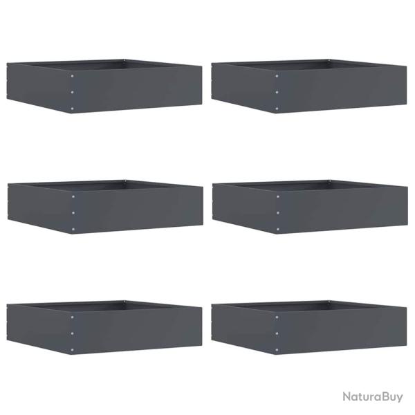 Bordure de Pelouse 6 pcs Anthracite 50 x 50 x 13 cm Acier
