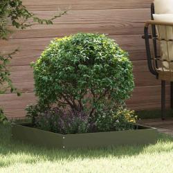 Bordure de Pelouse 6 pcs Vert olive 60 x 60 x 13 cm Acier