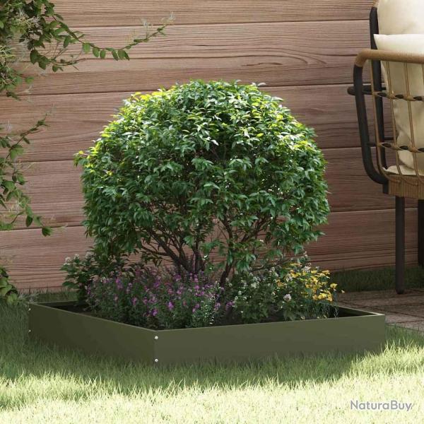 Bordure de Pelouse 6 pcs Vert olive 60 x 60 x 13 cm Acier