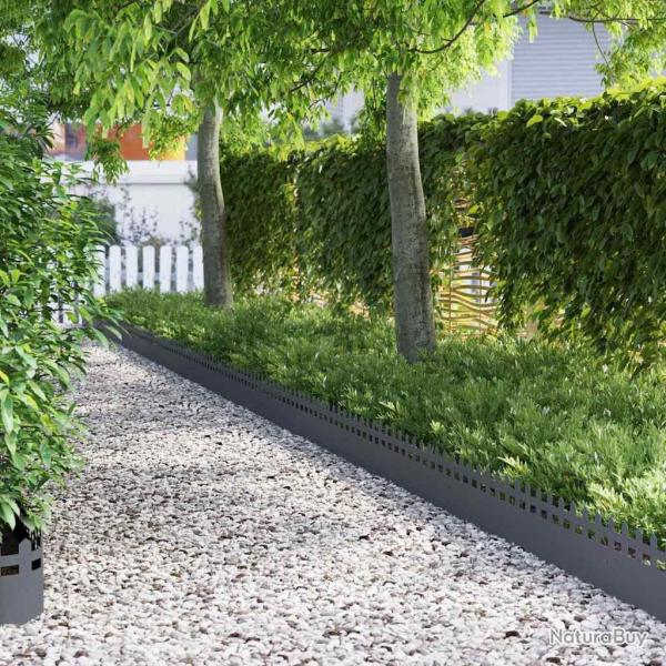 Bordures de pelouse 30 pcs 103 x 0,05 x 22 cm Acier Anthracite