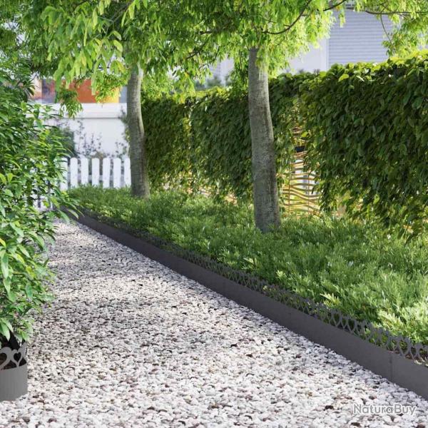 Bordures de pelouse 20 pcs 103 x 0,05 x 22 cm Acier Noir