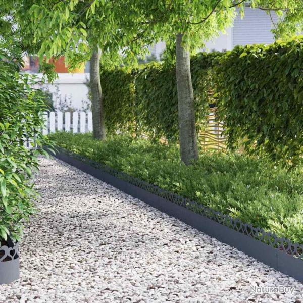 Bordures de pelouse 20 pcs 103 x 0,05 x 22 cm Acier Anthracite