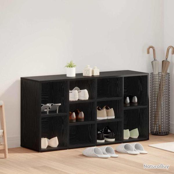 Banc � chaussures avec �tag�re Ch�ne noir 103 x 30 x 54,5 cm