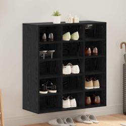 Cabinet &agrave; chaussures Ch&ecirc;ne noir 77,5 x 30 x 83,5 cm