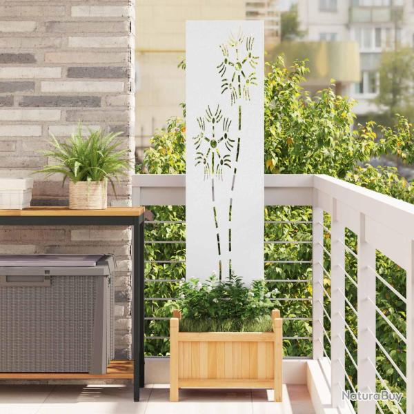 �cran de confidentialit� de Fretwork Blanc 32 x 140 cm