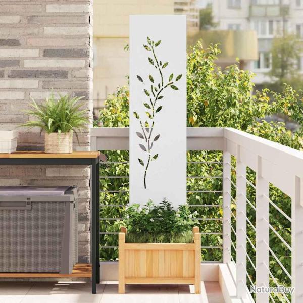�cran de confidentialit� de Floral Blanc 32 x 140 cm