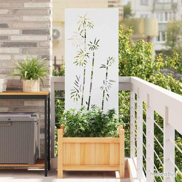 �cran de confidentialit� de Floral Blanc 50 x 140 cm