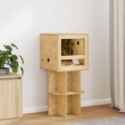 Base de Terrarium avec &eacute;tag&egrave;re Marron 40 x 40 x 50 cm OSB