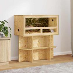 Base de Terrarium avec &eacute;tag&egrave;re Marron 80 x 40 x 50 cm OSB