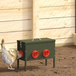 Mangeoire pour poules 2 pcs Vert olive 41,5 x 20,5 x 33 cm