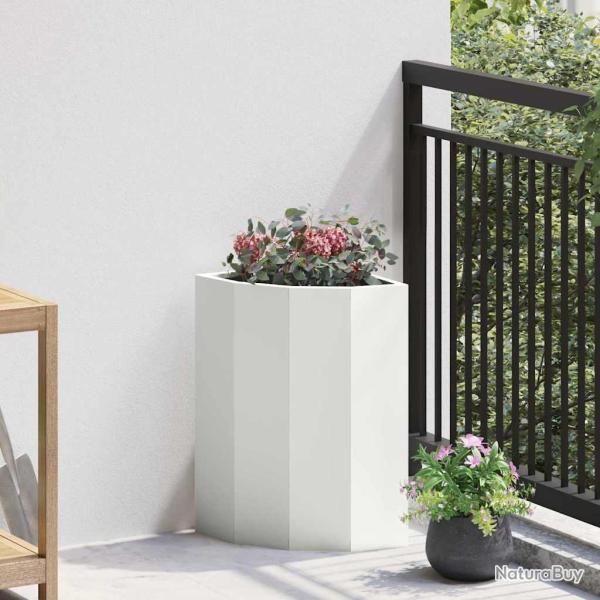 Jardini�re d'Angle Blanc 30 x 30 x 50 cm Acier