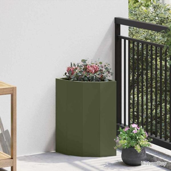 Jardini�re d'Angle Vert olive 30 x 30 x 50 cm Acier