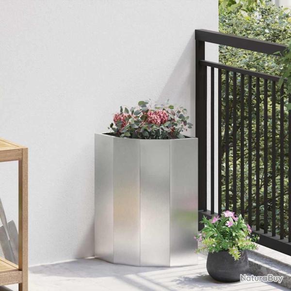 Jardini�re d'Angle Argent 30 x 30 x 50 cm Acier inoxydable