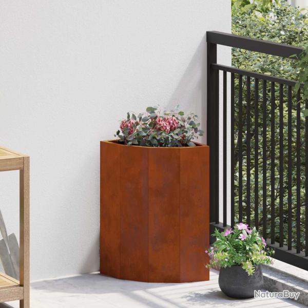 Jardini�re d'Angle Rouill� 30 x 30 x 50 cm