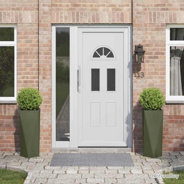 Jardini�re 2 pc Vert olive 30 x 30 x 75 cm Acier
