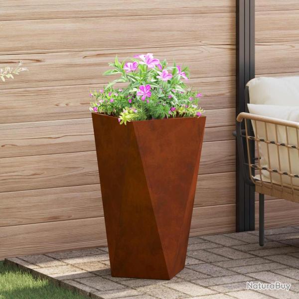 Jardini�re Rouill� 40 x 40 x 75 cm Acier patin�