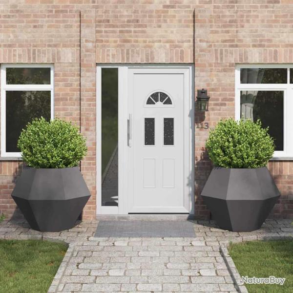 Jardini�re 2 pc Noir 100 x 100 x 80 cm Acier