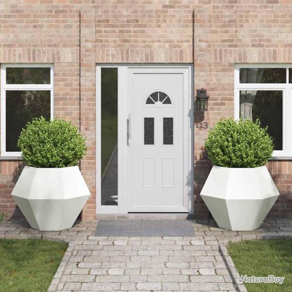 Jardini�re 2 pc Blanc 100 x 100 x 80 cm Acier