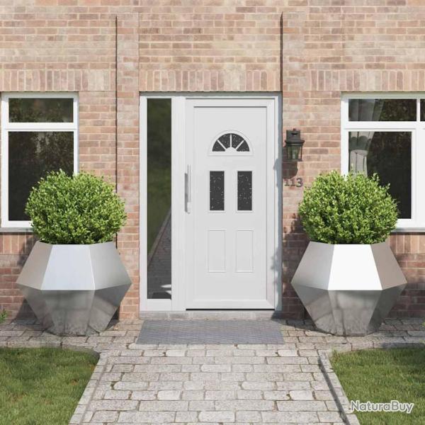 Jardini�re 2 pc Argent 100 x 100 x 80 cm Acier inoxydable