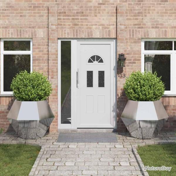 Jardini�re 2 pc Argent 100 x 100 x 80 cm Acier galvanis�