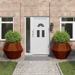 Jardini&egrave;re 2 pcs Rouill&eacute; 100 x 100 x 80 cm