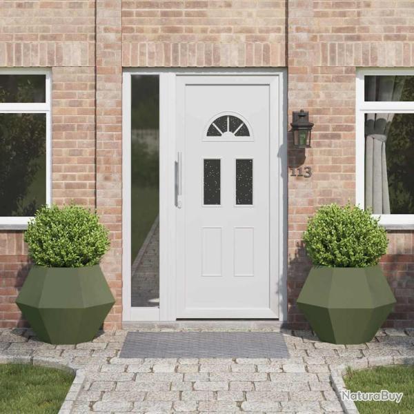 Jardini�re 2 pc Vert olive 75 x 75 x 60 cm Acier