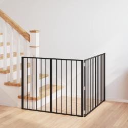 Porte pour chien 2 pcs Noir 100 x 80 cm Acier galvanis&eacute;