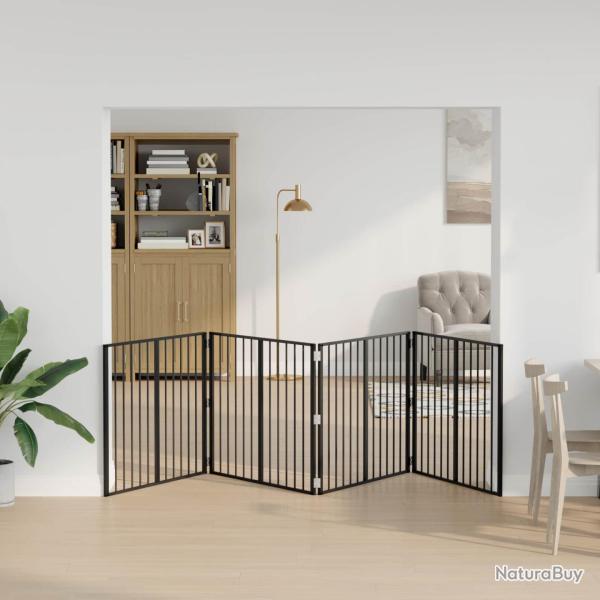 Porte pour chien 4 pcs Noir 100 x 80 cm Acier galvanis�
