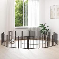 Porte pour chien 10 pcs Noir 100 x 60 cm Acier galvanis&eacute;