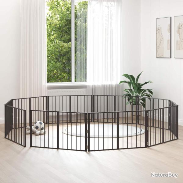 Porte pour chien 10 pcs Noir 100 x 60 cm Acier galvanis�